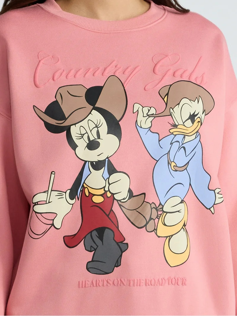 Disney Women's Minnie Mouse and Daisy Graphic Sweatshirt with Long Sleeves, Sizes XXS-2XL | Walmart (US)