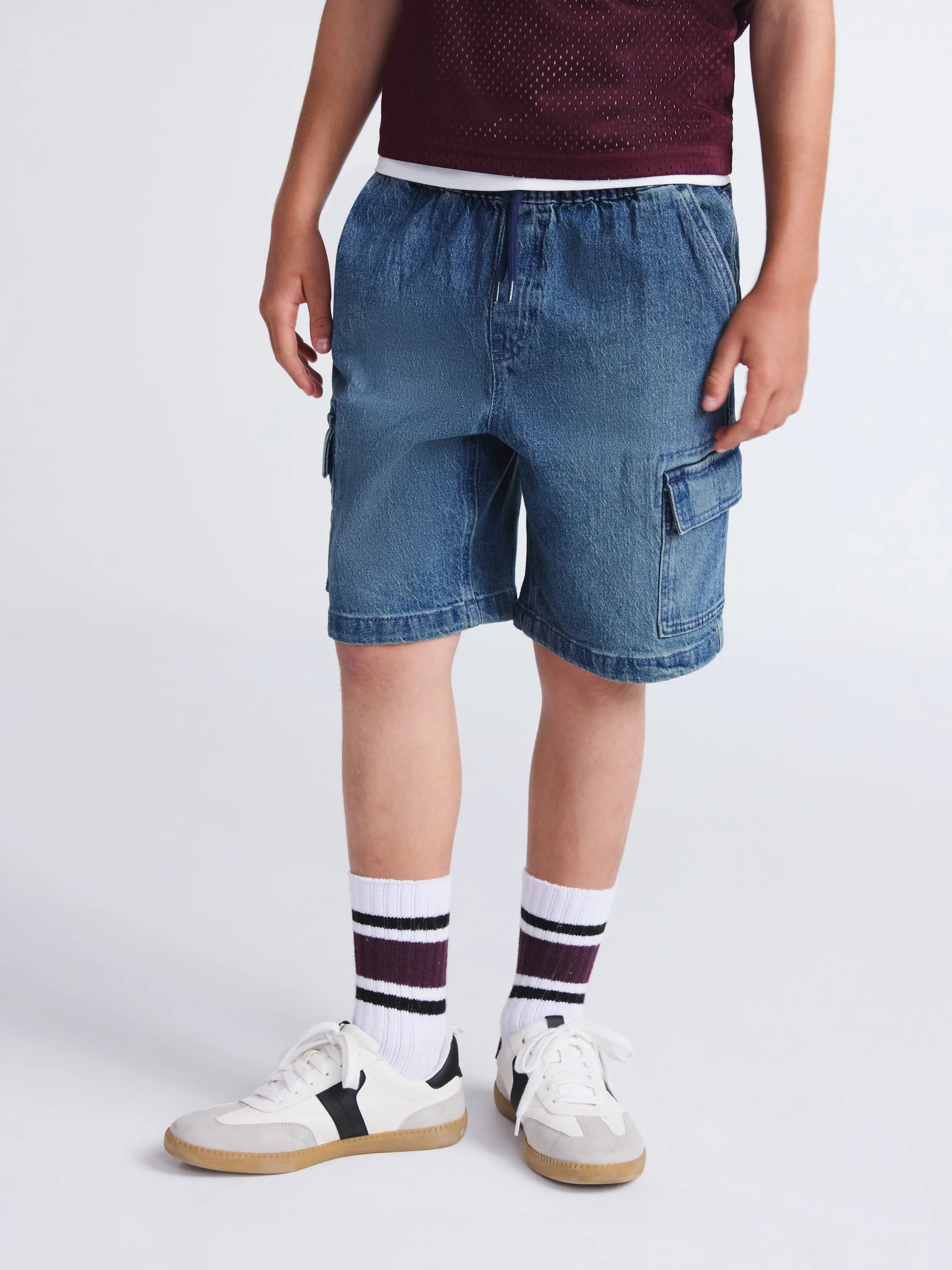 Weekend Academy Boys Denim Cargo Shorts, Sizes 4-18 - Walmart.com | Walmart (US)