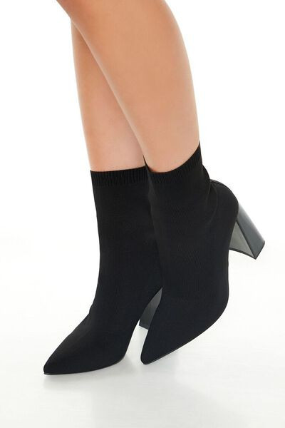 Pointed-Toe Sock Booties | Forever 21