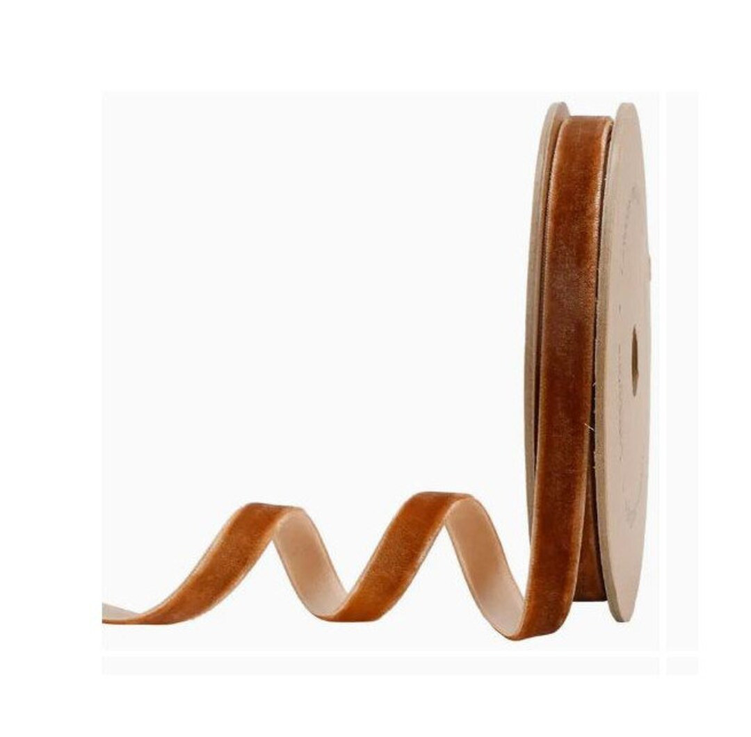 Copper Brown Swiss Velvet Ribbon, 3/8" BY THE YARD - Etsy | Etsy (US)