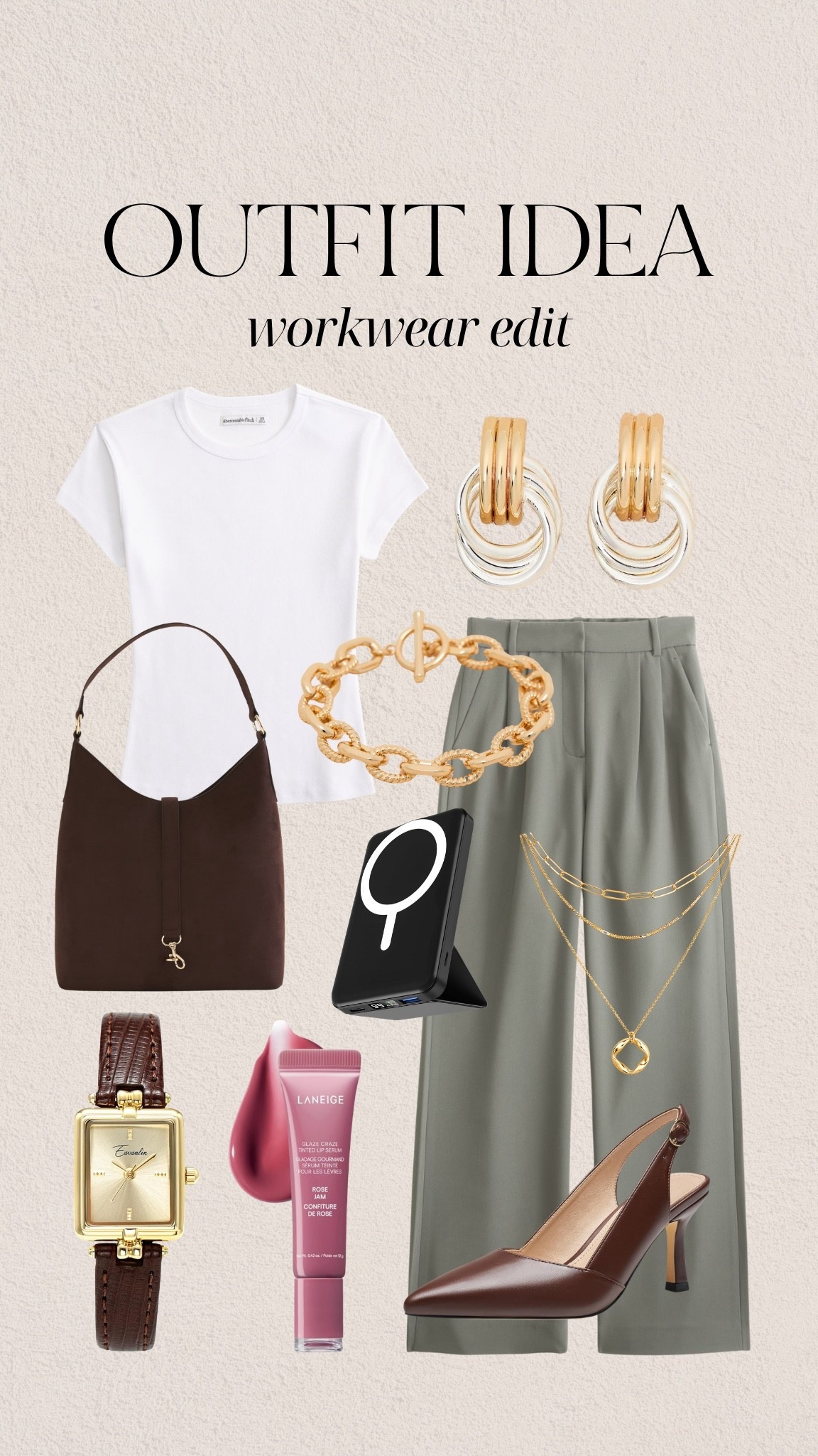 The workwear outfit that’s equal parts polished and effortless. 🤍

A classic white tee, tailored trousers, rich brown accessories, timeless gold jewelry, and chic slingback heels create a capsule-worthy office look you’ll reach for again and again. Perfect for the office, meetings, business casual days, or dinner after work.

Shop every piece below.

workwear outfit, business casual outfit, office outfit, office style, work outfit ideas, business casual fashion, capsule wardrobe, neutral workwear, elevated basics, tailored trousers, white tee outfit, slingback heels, brown handbag, gold jewelry, office essentials, work capsule wardrobe, minimalist style, everyday work outfit, professional outfits for women, chic office outfit

#LTKStyle #LTKFashion #Workwear #BusinessCasual #OfficeStyle #WorkOutfit #OfficeOutfit #CapsuleWardrobe #NeutralStyle #MinimalStyle #EverydayStyle #ProfessionalStyle #TailoredTrousers #WorkwearFashion #ElevatedBasics

#LTKWorkwear #LTKSeasonal #LTKootd