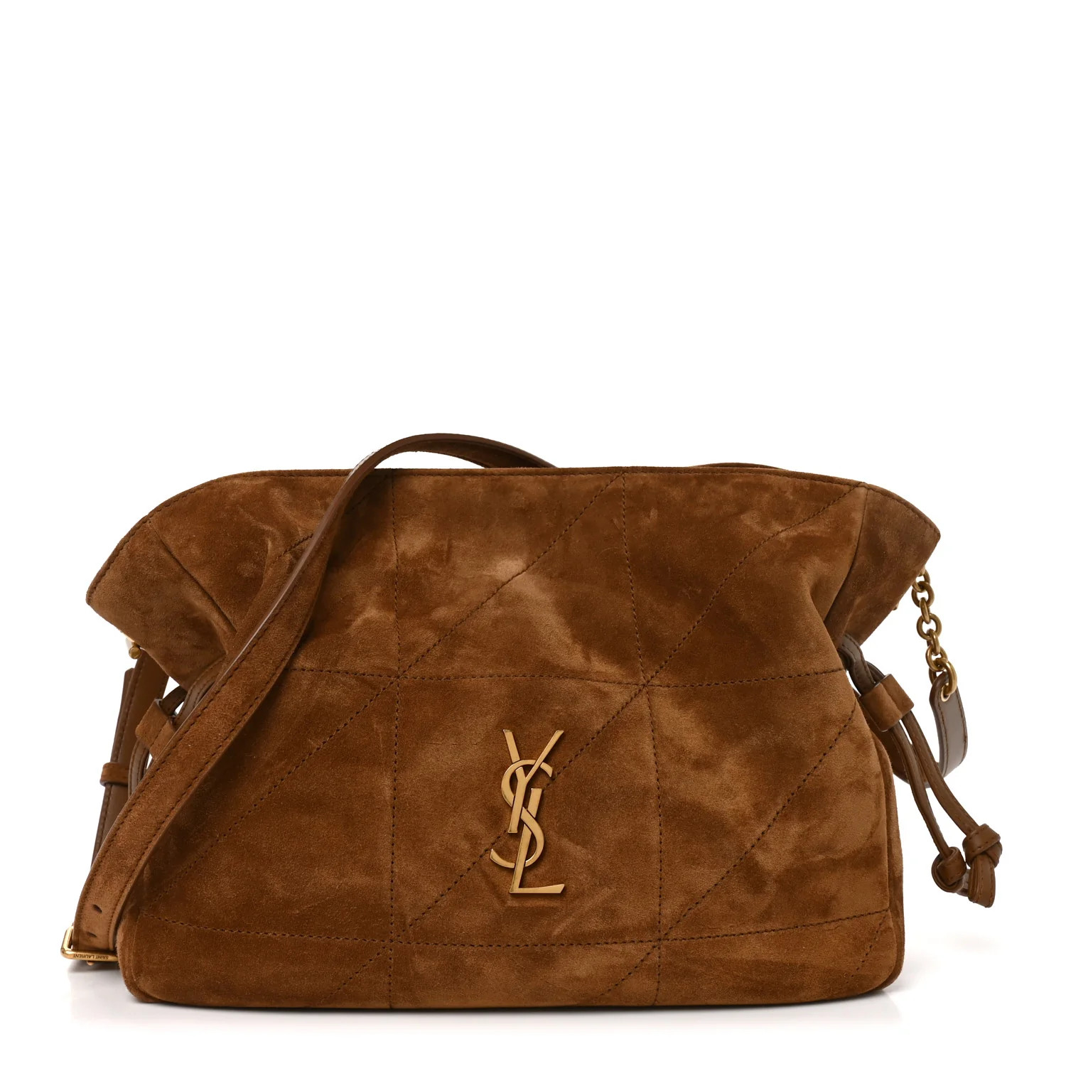 Saint Laurent Suede Monogram Medium Jamie Shoulder Pouch Bag Caramel Cognac 1935428 | FASHIONPHILE (US)