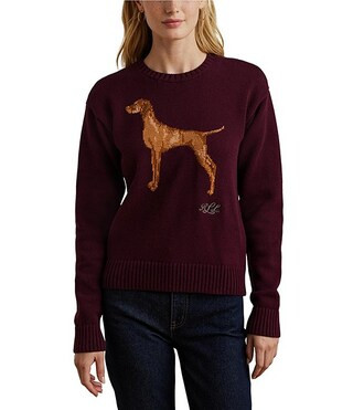 Lauren Ralph Lauren Crew Neck "LRL" Script Embroidered Sweater | Dillard's | Dillard's