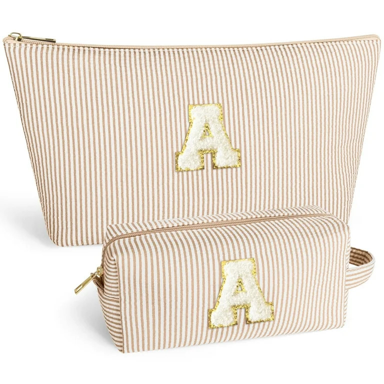 DAKIMOE Makeup Bag Cosmetic Bags Organizer Personalized Initial Travel Essentials Toiletry Bag fo... | Walmart (US)