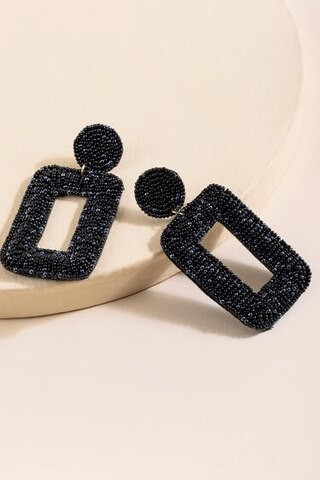 Gwen Beaded Rectangle Drop Earrings - francesca's | Francesca's