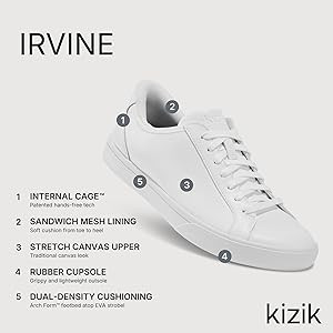 Kizik Slip On Sneakers: Irvine - Low-Profile, Stretch Canvas with Grippy Rubber Soles, Casual Sho... | Amazon (US)