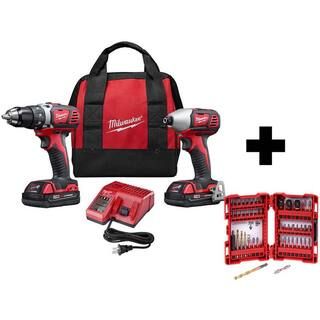 Milwaukee M18 18V Lithium-Ion Cordless Drill Driver/Impact Driver Combo Kit (2-Tool) W/ 50PC Driv... | The Home Depot