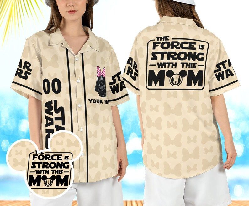 Custom Star Wars Mom Hawaiian Shirt, This Force is Strong With This Mom Hawaii Shirt, Darth Vader... | Etsy (US)