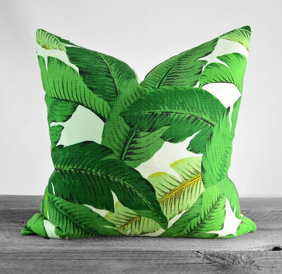 Pillow Cover  Modern Tropical Green  Resort Summer Banana - Etsy | Etsy (US)