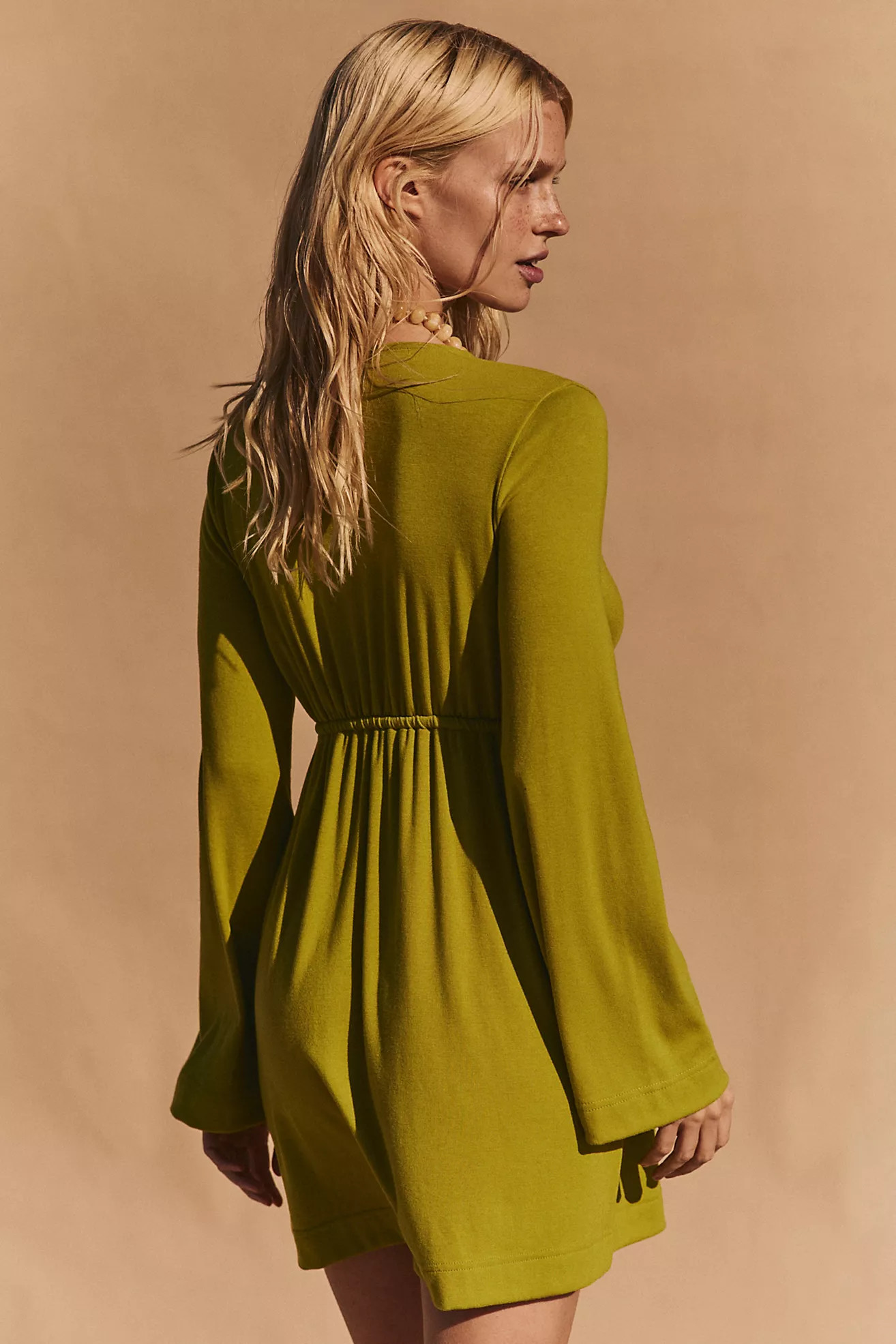 Good Feels Long-Sleeve Plunge Mini Dress | Free People (Global - UK&FR Excluded)