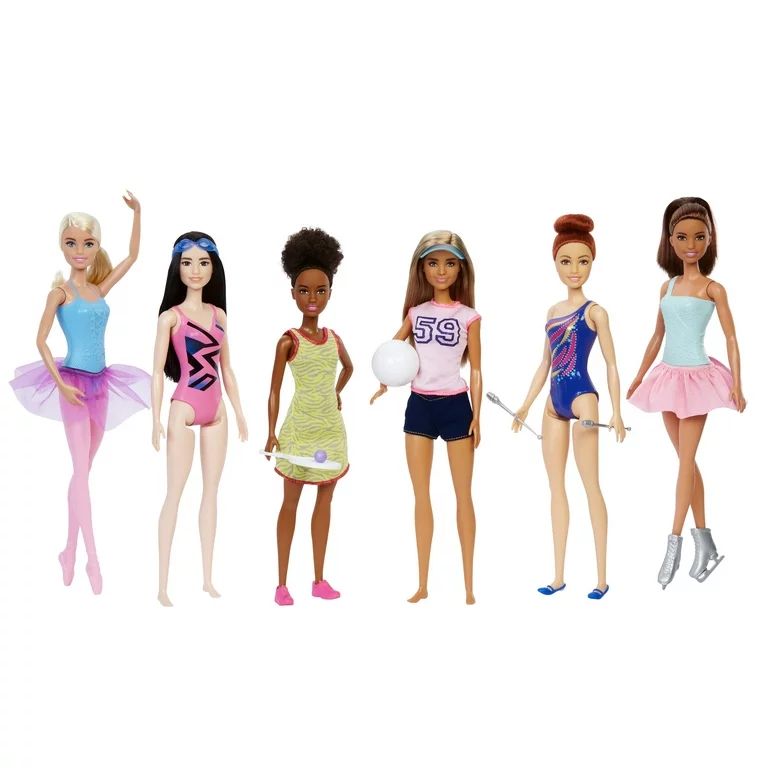 Barbie 6-Doll Sports Career Collection, Related Clothes & Accessories, 3 & Up - Walmart.com | Walmart (US)