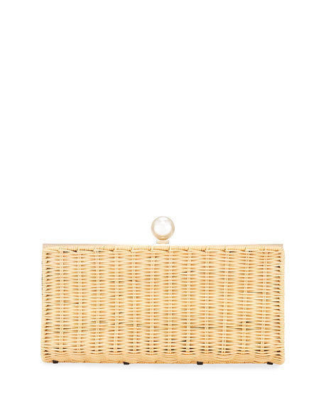 Pamela Munson The Pearl Woven Rattan Clutch Bag | Neiman Marcus