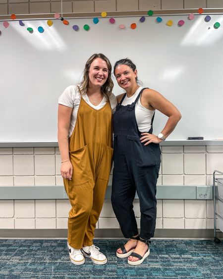 Twin day at school. My friend Amy and I opted for comfort overalls w head in our closets. A student said, “You look more like fraternal twins,” and we were okay with that  

#LTKmidsize #LTKfindsunder50
