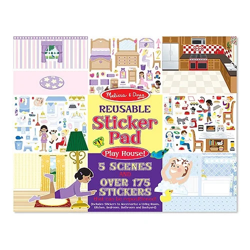 Melissa & Doug Reusable Sticker Pad Set: Play House - 175+ Reusable Stickers - Walmart.com | Walmart (US)