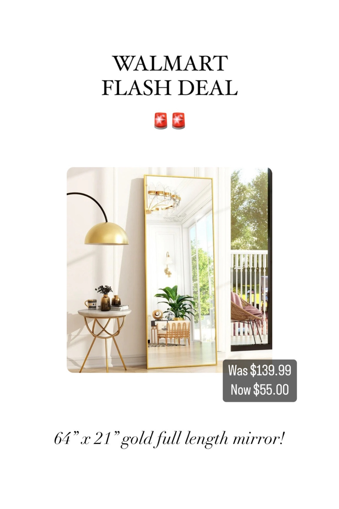 Gold full length mirror on major sale!! Sale won’t last long! 