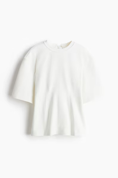 H & M - Waisted T-shirt - White | H&M (UK, MY, IN, SG, PH, TW, HK)