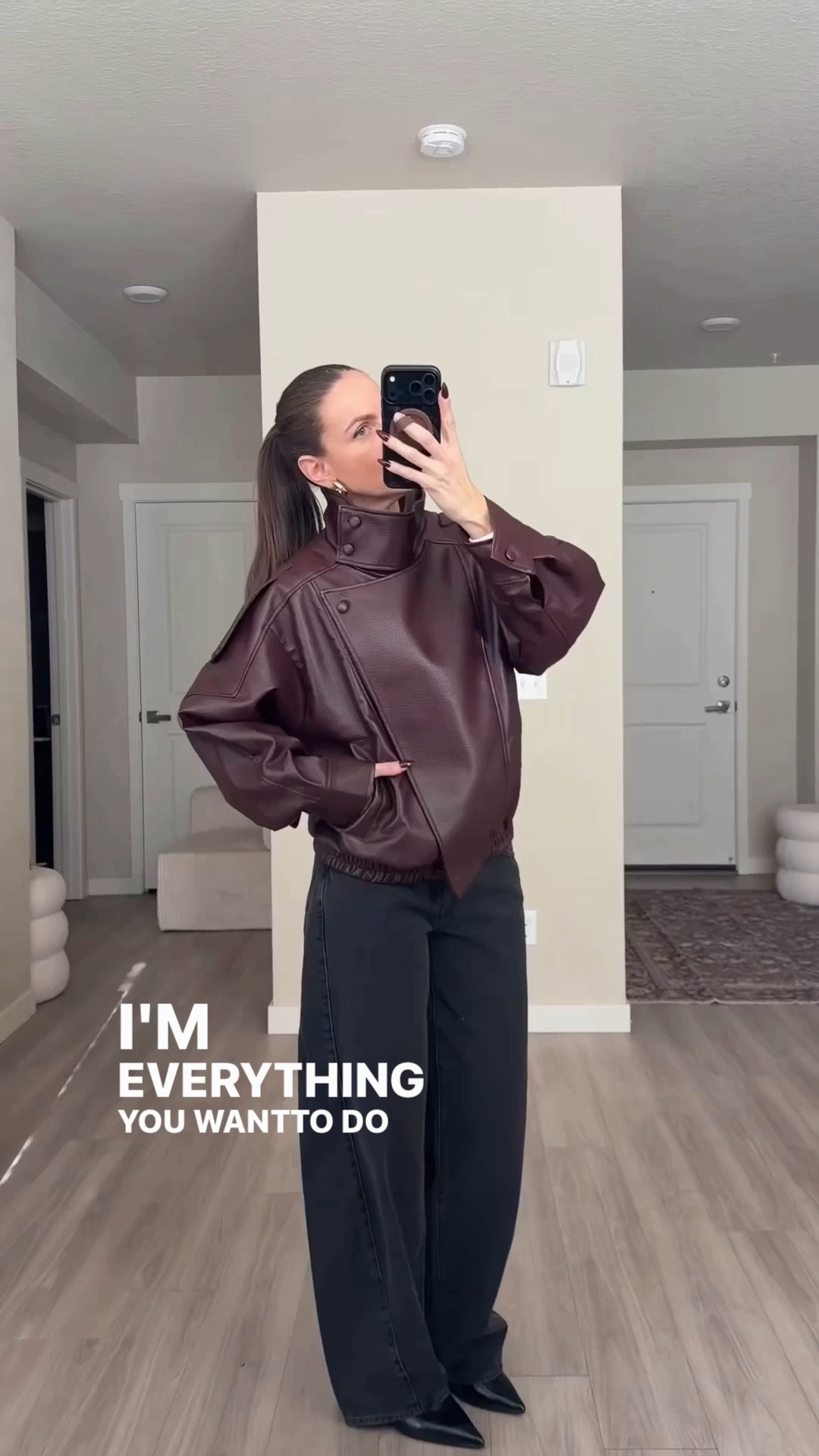 Jacket comes in three colors.  Linking exact ok black. I’m 5’7 wearing medium 