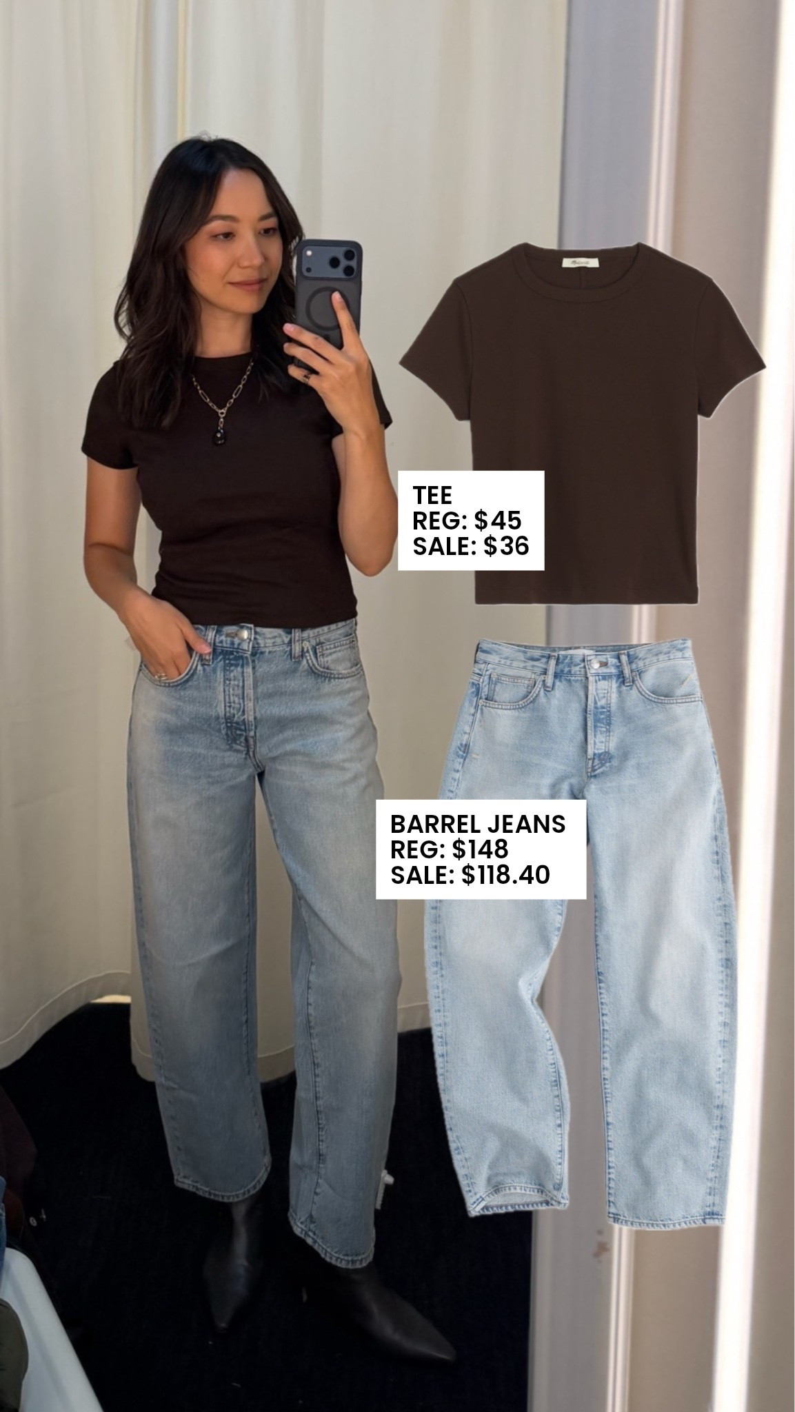 Madewell early fall sale selects - 20% off sitewide with code LTK20, sale ends 8/17

Tee — small
Barrel jeans — sized down to 24 regular, an elevated & chic fall pant 

Elevated style / early fall outfit / style over 30

#LTKxMadewell #LTKSaleAlert #LTKootd