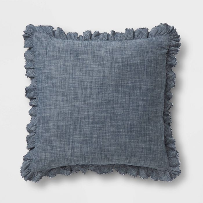 Chambray Euro Pillow Blue - Threshold™ | Target