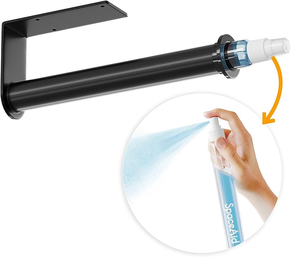 SpaceAid SprayNeat Paper Towel Holder with Spray Bottle, Under Cabinet Paper Towels Holders with ... | Amazon (US)