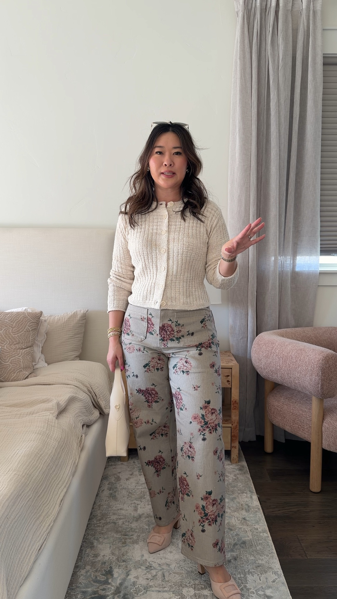 Target Chic Outfit
Cardigan: Medium
Floral Jeans: 8