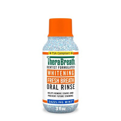 TheraBreath Whitening Mouthwash - Dazzling Mint - 3oz: Paraben-Free, Phthalate-Free, Formaldehyde-Free | Target