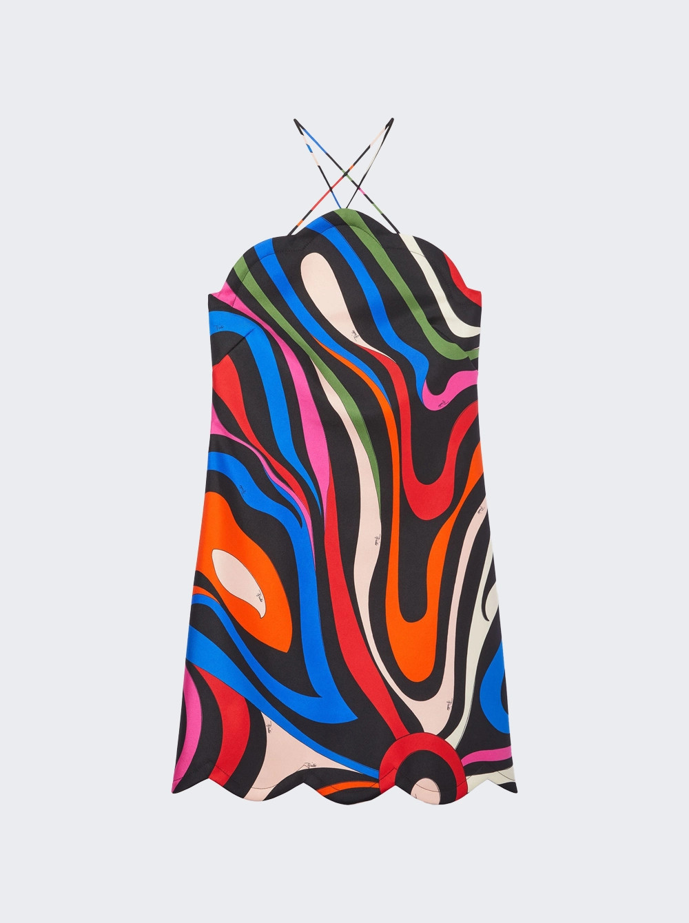 Printed Mini Dress Blue And Fuchsia  | The Webster | The Webster