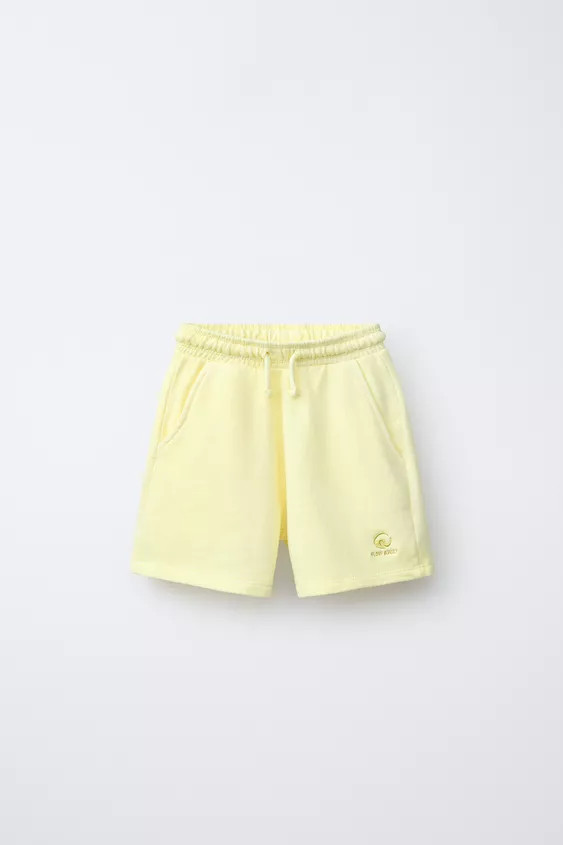 BERMUDA EN MOLLETON TEINT SUR PIÈCE BRODÉE | Zara US