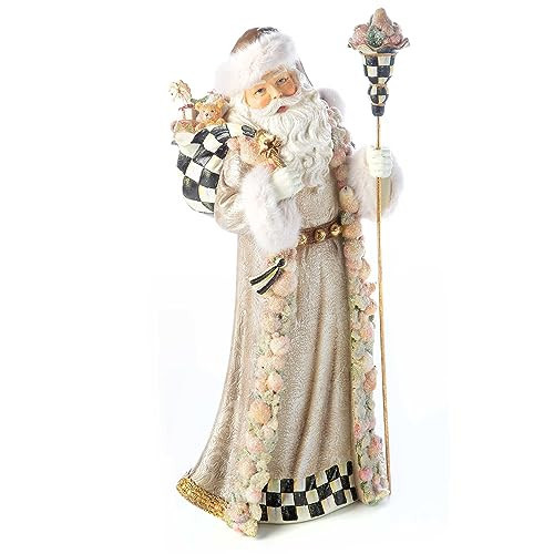 MACKENZIE-CHILDS Della Robbia Sugared Santa Claus Statue, Home Christmas Decoration, Resin Holiday Santa Decor | Amazon (US)