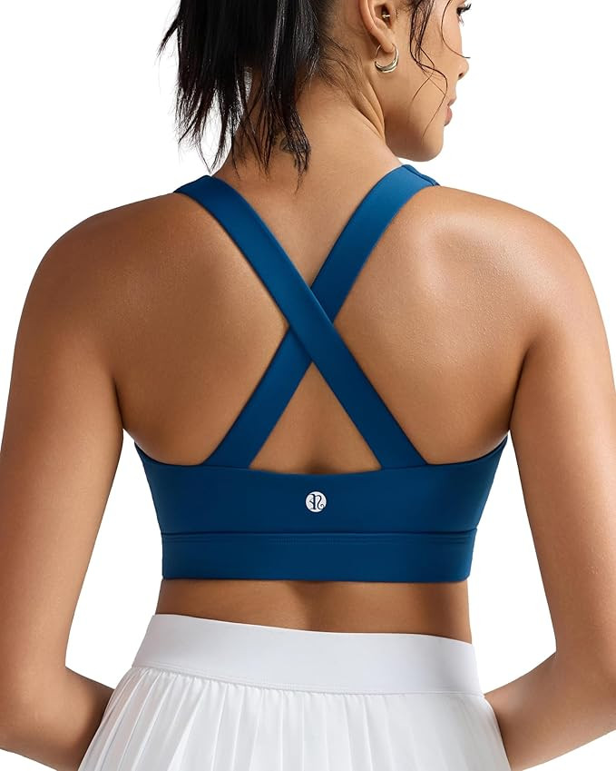 RUNNING GIRL Sports Bra for Women,Molded Cup Strappy Running High Impact Sports Bra with Sewn in ... | Amazon (US)