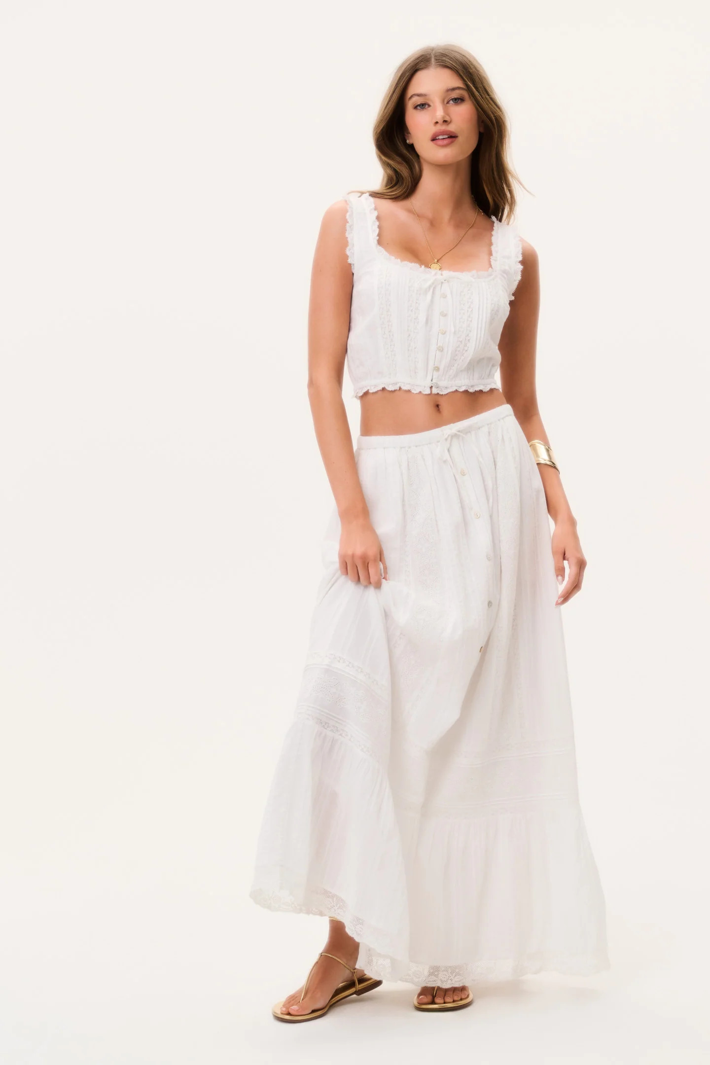 Brina Cotton Maxi Skirt | LoveShackFancy