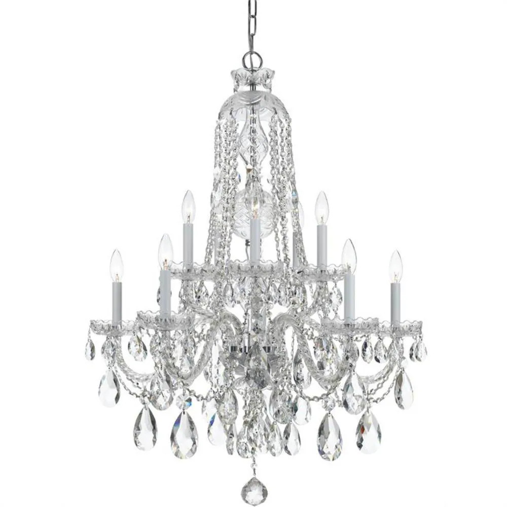 Crystorama Traditional Crystal 10 -Light Polished Chrome Crystal Metal Chandelier one_size | 1110-CH-CL-SAQ | Lowe's