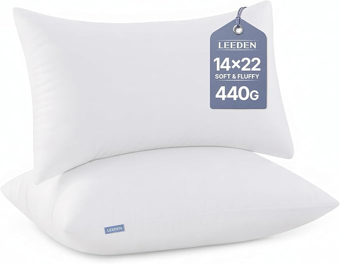 Leeden 14x22 Pillow Inserts Pack of 2, Fluffy Lumbar Throw Pillow Inserts, Soft Rectangle Decorat... | Amazon (US)