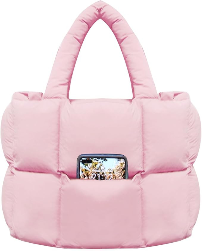 NAARIIAN Puffer Tote Bag for Women, Lightweight Quilted Puffy Shoulder Handbag with Adjustable Sh... | Amazon (US)