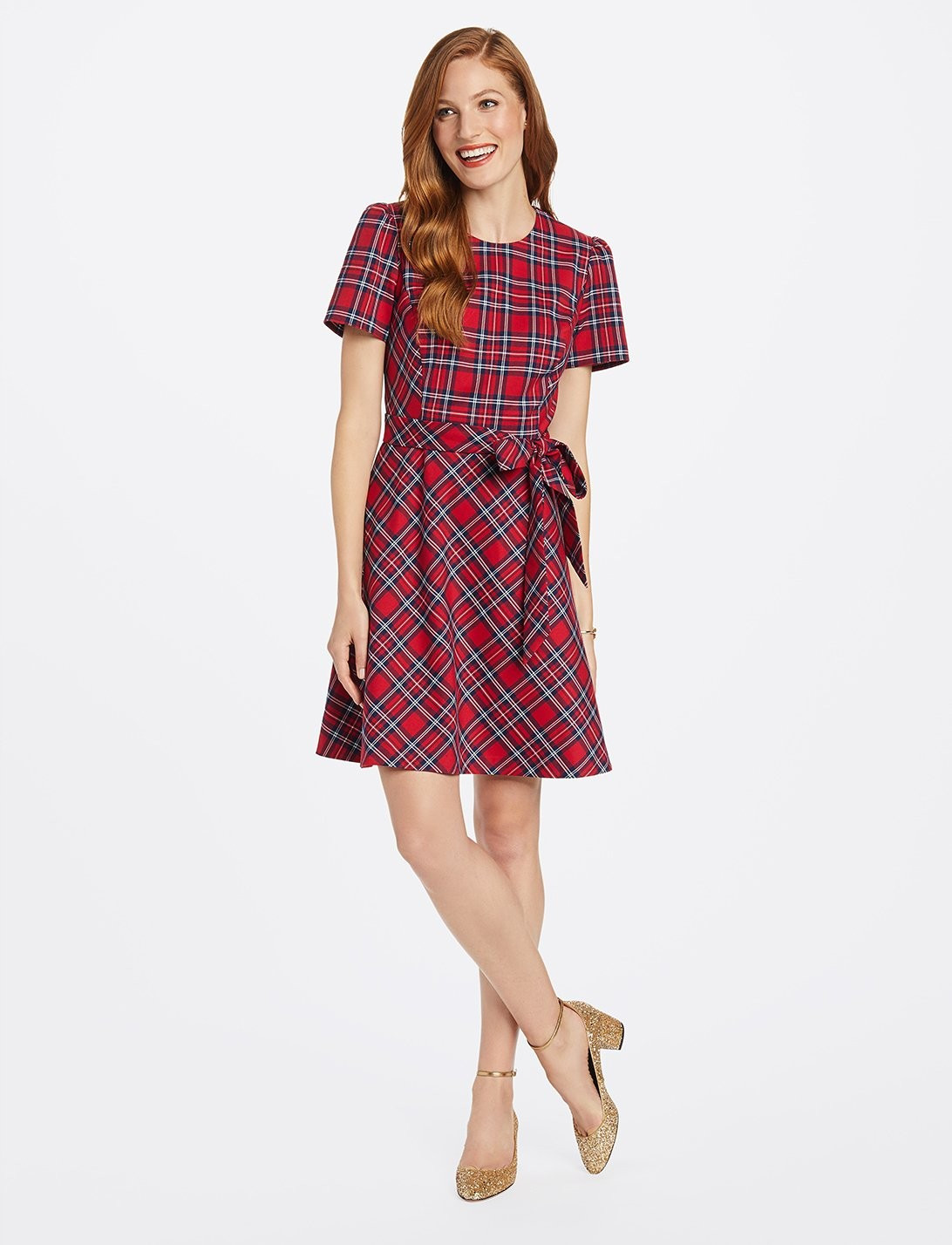 Short Sleeve Bow Waist Love Circle Dress | Draper James