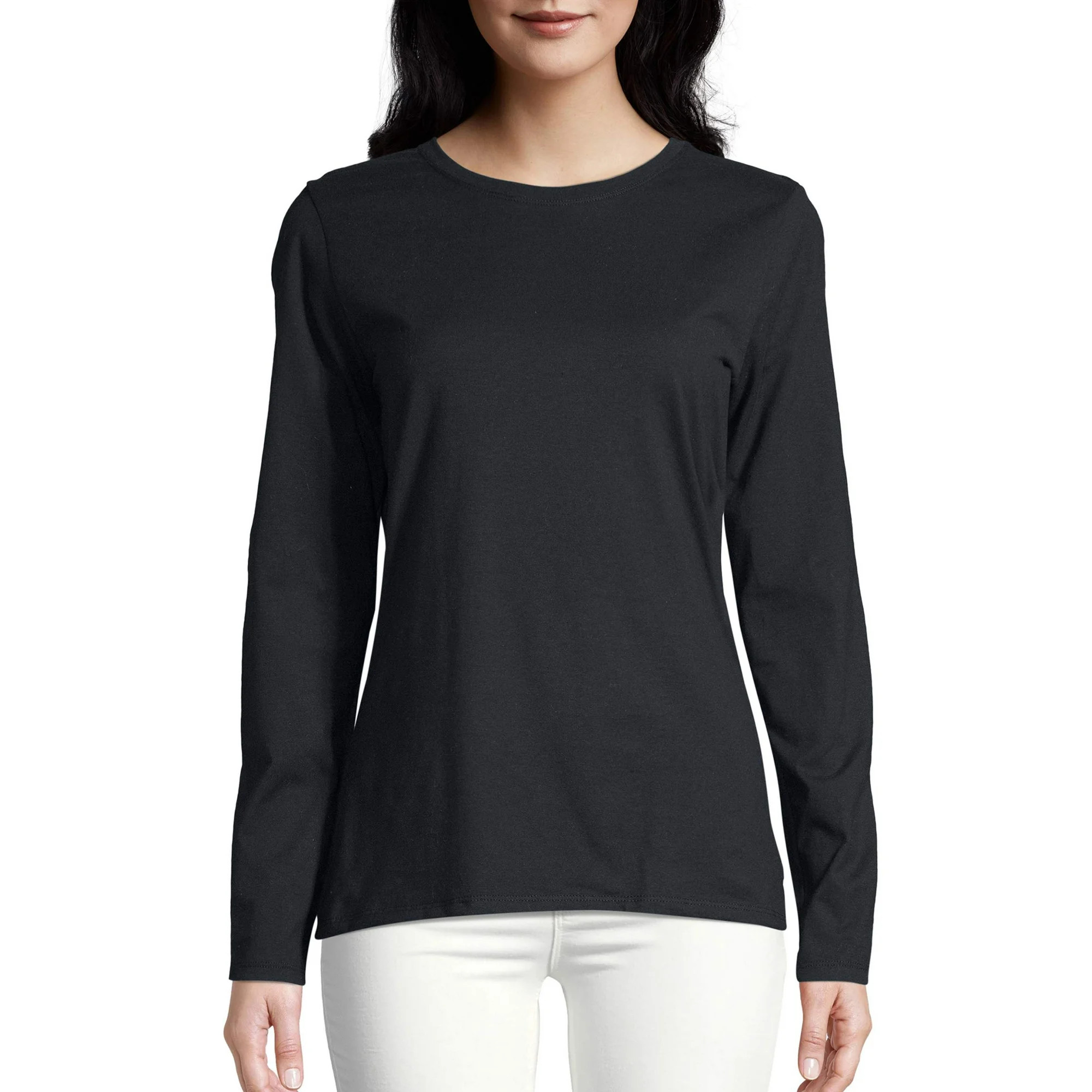 Hanes Women's Long Sleeve Crewneck Tee | Walmart (US)