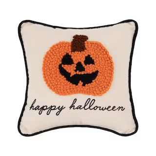 8" x 8" Pumpkin Jack-O-Lantern French Knot Halloween Throw Pillow | Michaels | Michaels Stores