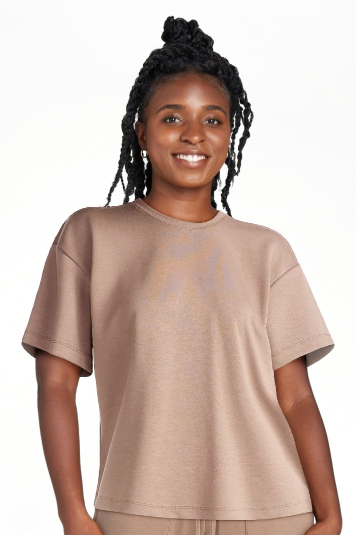 Scoop Women's and Women's Plus New Scubaknit Tee with Short Sleeves, Sizes XS-4X | Walmart (US)
