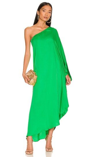 Selena One Shoulder Dress in Pop Green | Revolve Clothing (Global)