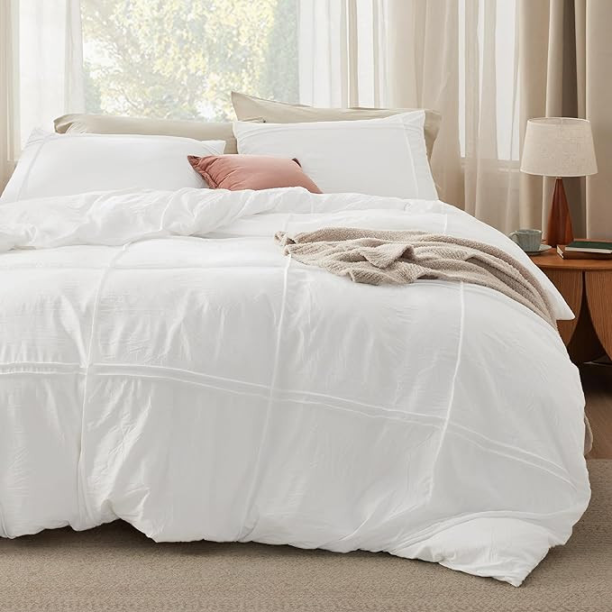 Bedsure Grid Boho Duvet Cover King Size - Shabby Chic Tufted Boho Bedding Set, 3 Pieces Shabby Ch... | Amazon (US)