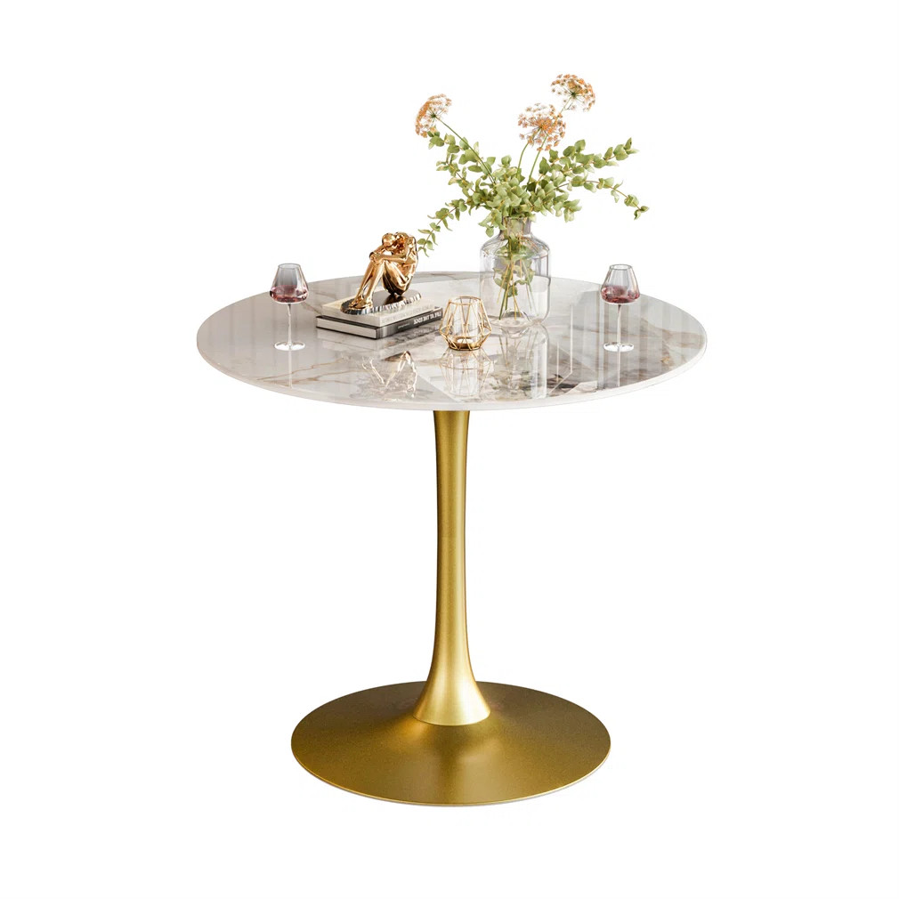 Marble Dining Table Round Kitchen Bistro Table | Wayfair North America