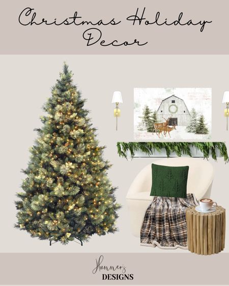 Christmas decor for 2022 

This is a very cozy accent white accent chair with a Sherpa plaid Christmas blanket, green 20x20 pillow, wood side table, 7ft Christmas tree, neutral Christmas holiday painting, battery wall sconce, and Norfolk pine garland. 😍

Perfect Christmas decor for Scandinavian, organic modern lovers! 

#LTKhome #LTKSeasonal #LTKHoliday