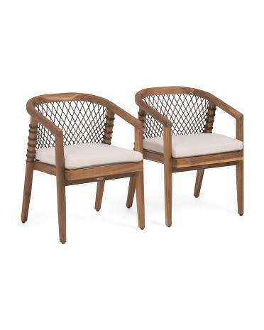 Set Of 2 22X30 Outdoor Rope Dining Chairs, Polyester | TJ Maxx