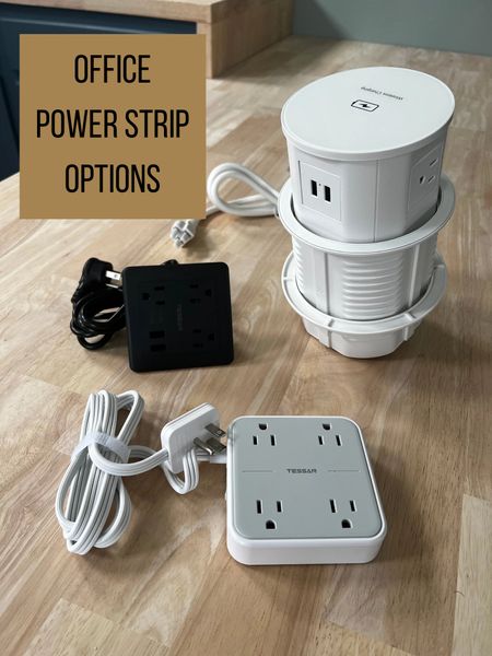 Office power strip options! 
Home office, office organization, office, home, home decor, power strip, office plugs, home organization, organization 

#LTKhome #LTKunder50