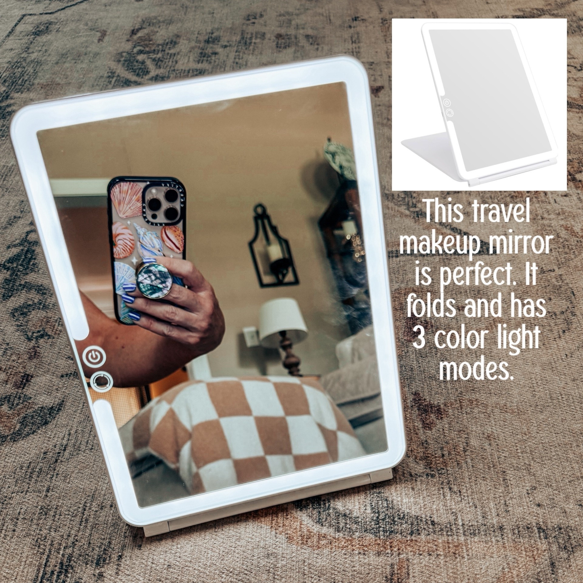 Loved my makeup mirror while on vacay! This one had three light settings and folds flat for packing  

#LTKStyleTip #LTKOver40 #LTKBeauty