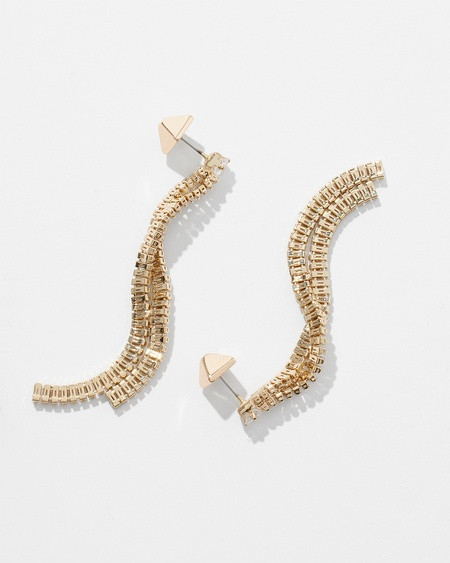 Gold Crystal Linear Statement Earrings | White House Black Market
