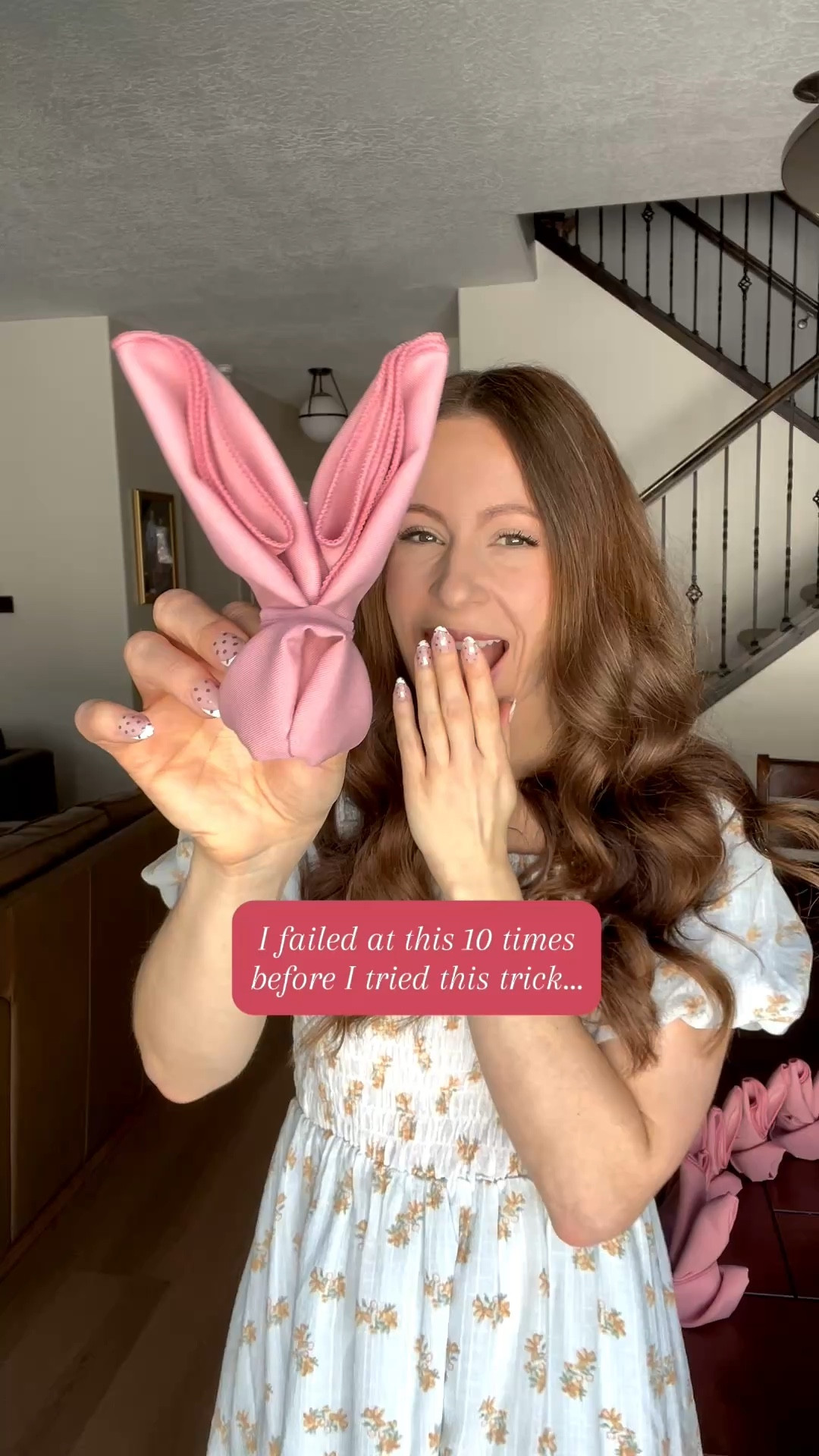 The cutest 3D bunny napkin for Easter brunch! I love how the pin keeps it in place so I can add custom ribbon facing the front side 🐰🩷 sharing all my Easter table finds! 🩷Becca 

#LTKHome #LTKfoodie #LTKSeasonal