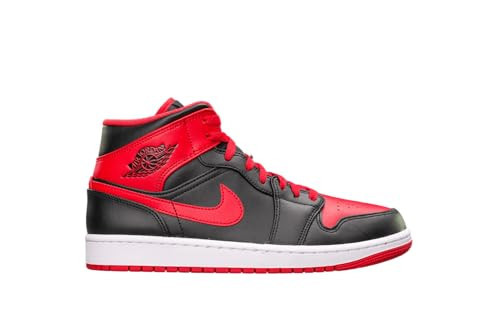 Nike Air Jordan 1 Mid Men's Shoes Black/Fire Red-White DQ8426-060 11.5 | Amazon (US)
