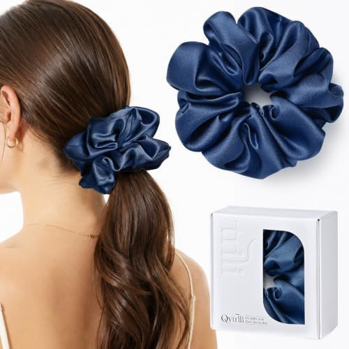 Large Silk Scrunchie for Women, 2 Inch Wide, 30 Momme 6A Mulberry Silk | Amazon (US)