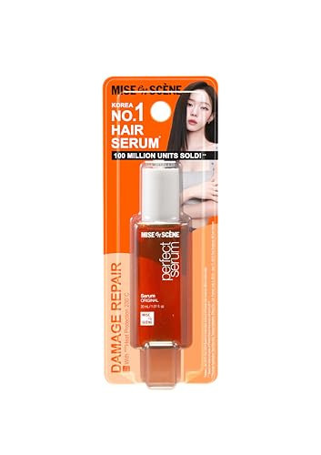 Mise En Scene Perfect Serum Original Trial Size - Mini Hair Oil for Heat Protection | for Frizzy & Dry | Hydration and Nutrition | Hairy Essence for Damage Care | Korean Hair Care (1.01 Fl. Oz.) | Amazon (US)